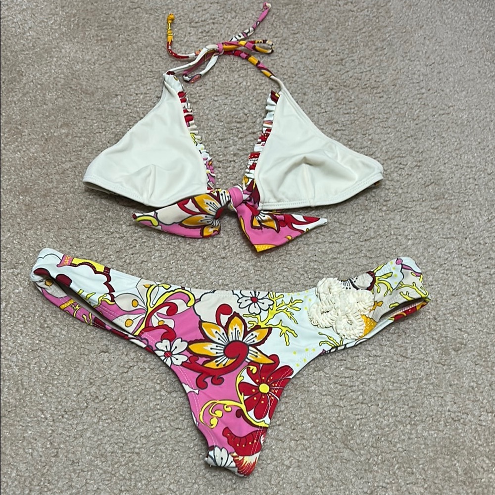 Floral Print Bikini Set - Multicolor